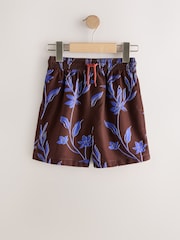 棕色 - 印花游泳短裤（3-16岁） - 图片1 / 4