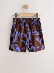 棕色 - 印花游泳短裤（3-16岁） - 图片2 / 4
