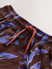 棕色 - 印花游泳短裤（3-16岁） - 图片3 / 4