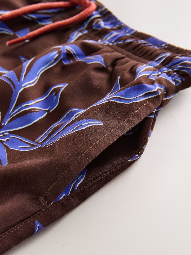 棕色 - 印花游泳短裤（3-16岁） - 图片4 / 4