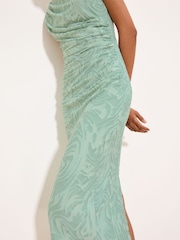 Lipsy Mint Textured Burnout Midi Dress - Imagen 2 de 5