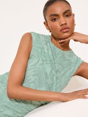 Lipsy Mint Textured Burnout Midi Dress - Imagen 4 de 5