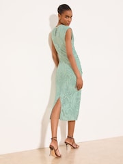 Lipsy Mint Textured Burnout Midi Dress - Imagen 5 de 5