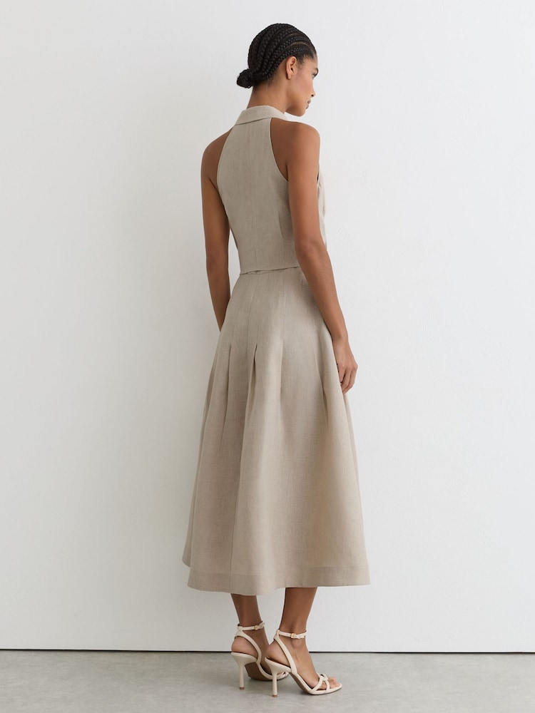 tara midi dress Buy Reiss Neutral Tara Petite Linen Tie-Waist Tailored Midi Dress from Next  USA