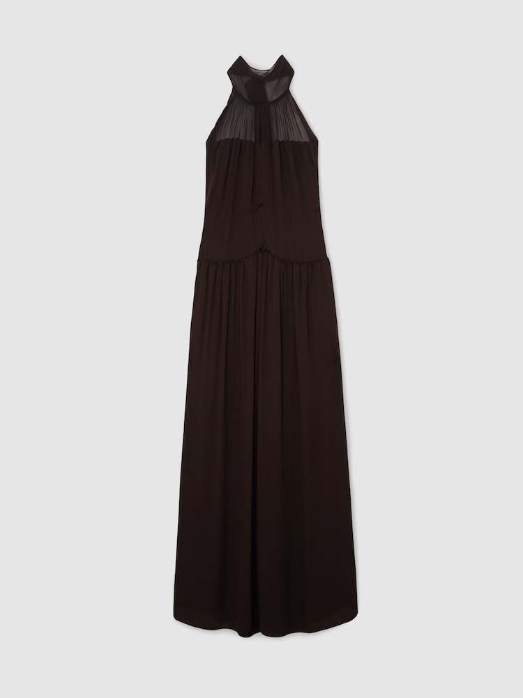 Atelier Chiffon Draped Halterneck Maxi Dress - Image 2 of 7
