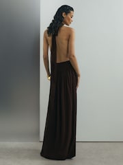 Atelier Chiffon Draped Halterneck Maxi Dress - Image 6 of 7