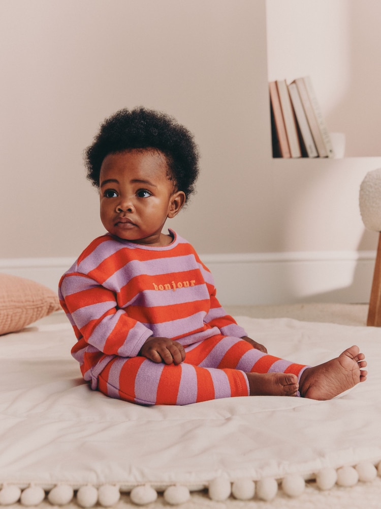 Red/Purple Stripe - Baby-Set mit Top und Leggings, 2 -teiliges Set (0Monate–2Jahre) - Bild 1 von 3 Red/Purple Stripe - Baby-Set mit Top und Leggings, 2 -teiliges Set (0Monate–2Jahre) - Bild 1 von 3