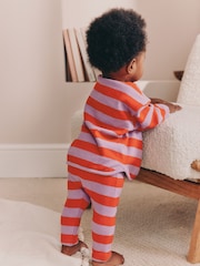 Red/Purple Stripe - Baby-Set mit Top und Leggings, 2 -teiliges Set (0Monate–2Jahre) - Bild 2 von 3