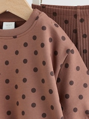 Chocolate Brown Spot Baby Sweatshirt And Legging 2 Piece Set (0mths-2yrs) - Image 10 of 14