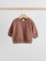 Chocolate Brown Spot Baby Sweatshirt And Legging 2 Piece Set (0mths-2yrs) - Image 6 of 14