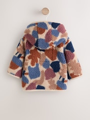 Brown & Blue "Camo" Print Hooded Borg Baby Jacket (0mths-2yrs) - Image 2 of 5