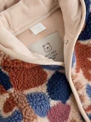 Brown & Blue "Camo" Print Hooded Borg Baby Jacket (0mths-2yrs) - Image 4 of 5
