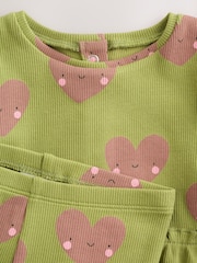 Green Heart Peplum Top and Leggings Baby Set (0mths-2yrs) - Image 11 of 17