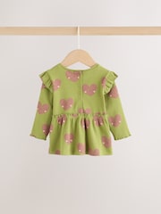 Green Heart Peplum Top and Leggings Baby Set (0mths-2yrs) - Image 8 of 17