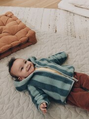 Blue Stripe Fleece Baby Zip Jacket (0mths-2yrs) - Image 3 of 4