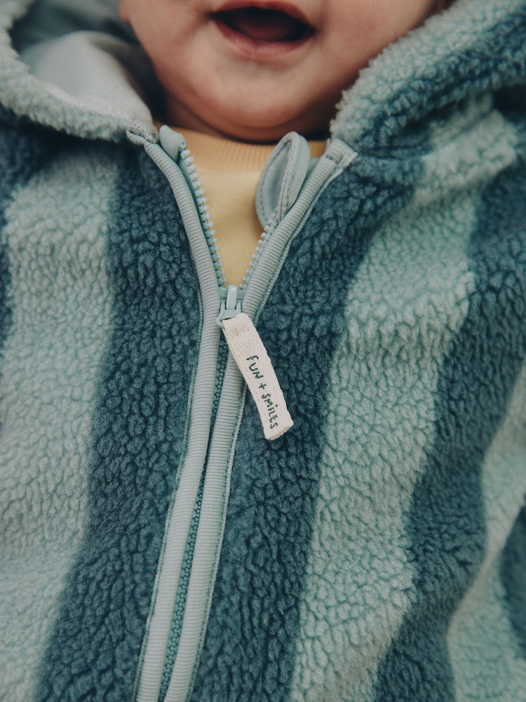 Blue Stripe Fleece Baby Zip Jacket (0mths-2yrs) - Image 4 of 4