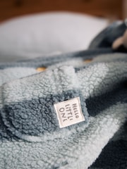 Blue Stripe Borg Button Hooded Baby Pramsuit (0mths-2yrs) - Image 5 of 6