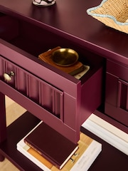 Nina Campbell Burgundy Red Willis Console Table - Image 3 of 4