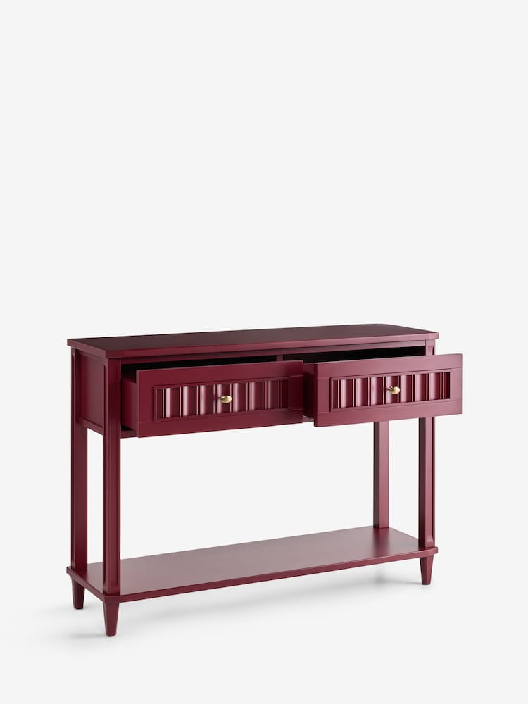Nina Campbell Burgundy Red Willis Console Table - Image 7 of 7