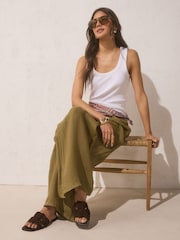 Chocolate Brown Extra Wide Fit Forever Comfort® Stitched Mule Sandals - Image 5 of 10