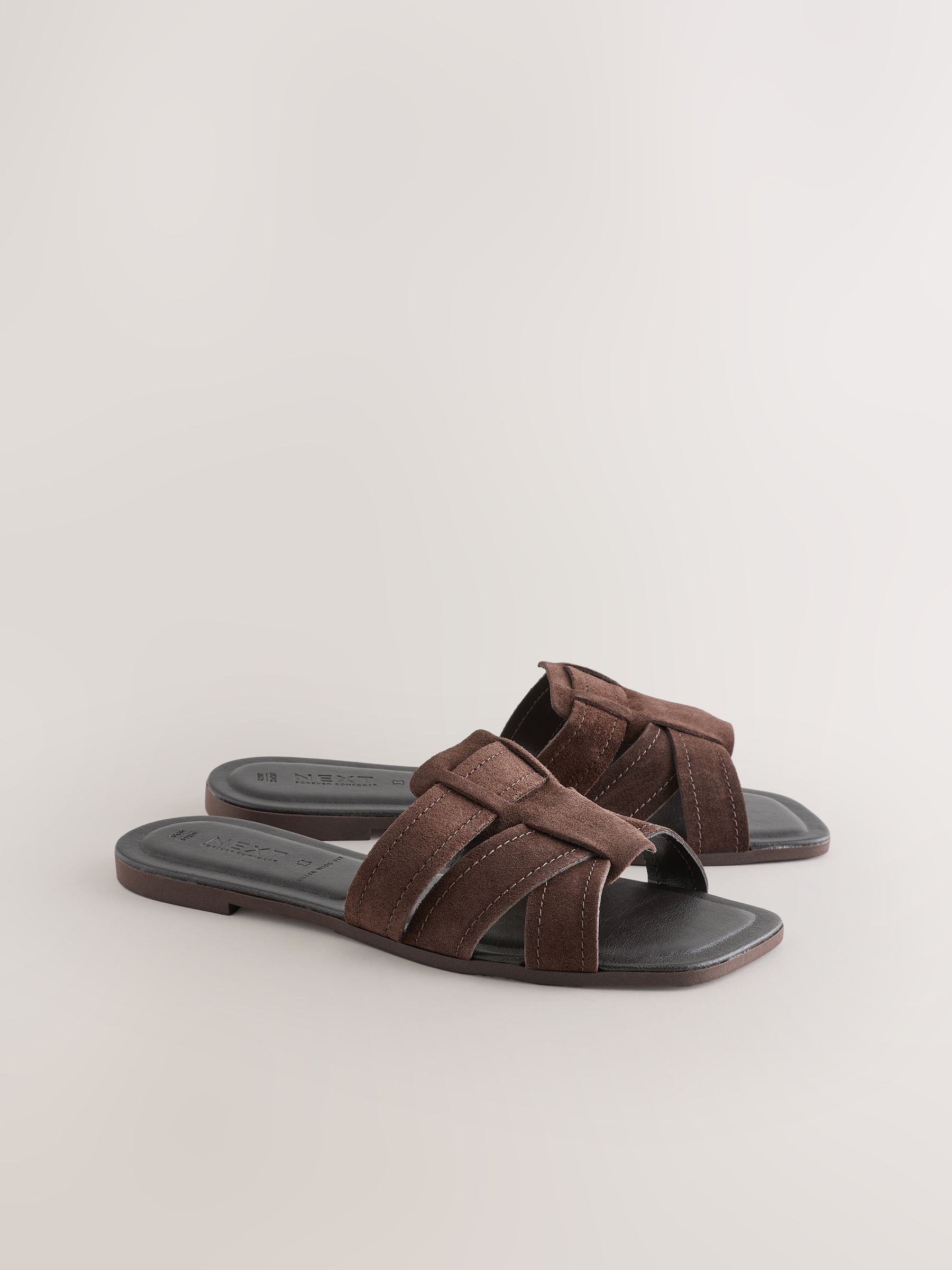 Buy Chocolate Brown Extra Wide Fit Forever Comfort® Stitched Mule