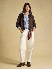 Joules Chocolate Brown Soft Full Zip Funnel Neck Sweatshirt - Image 5 of 8