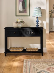 Nina Campbell Black Willis Console Table - Image 2 of 7