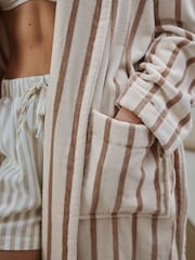 Yard Natural Hebden Stripe Towelling Robe - Image 5 of 7
