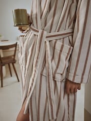 Yard Natural Hebden Stripe Towelling Robe - Image 7 of 7