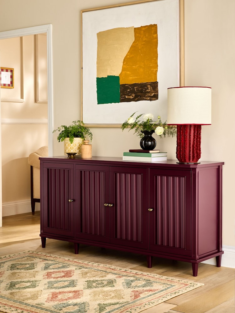 Nina Campbell Burgundy Red Willis Large Sideboard - Image 1 of 5
