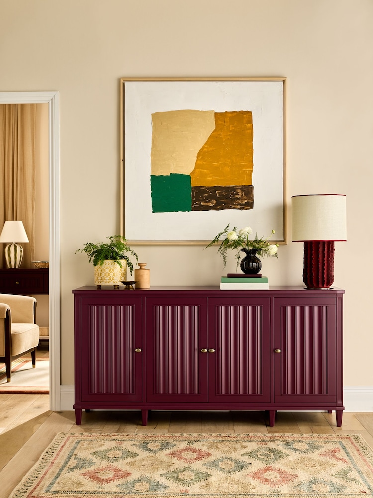 Nina Campbell Burgundy Red Willis Large Sideboard - Image 2 of 5