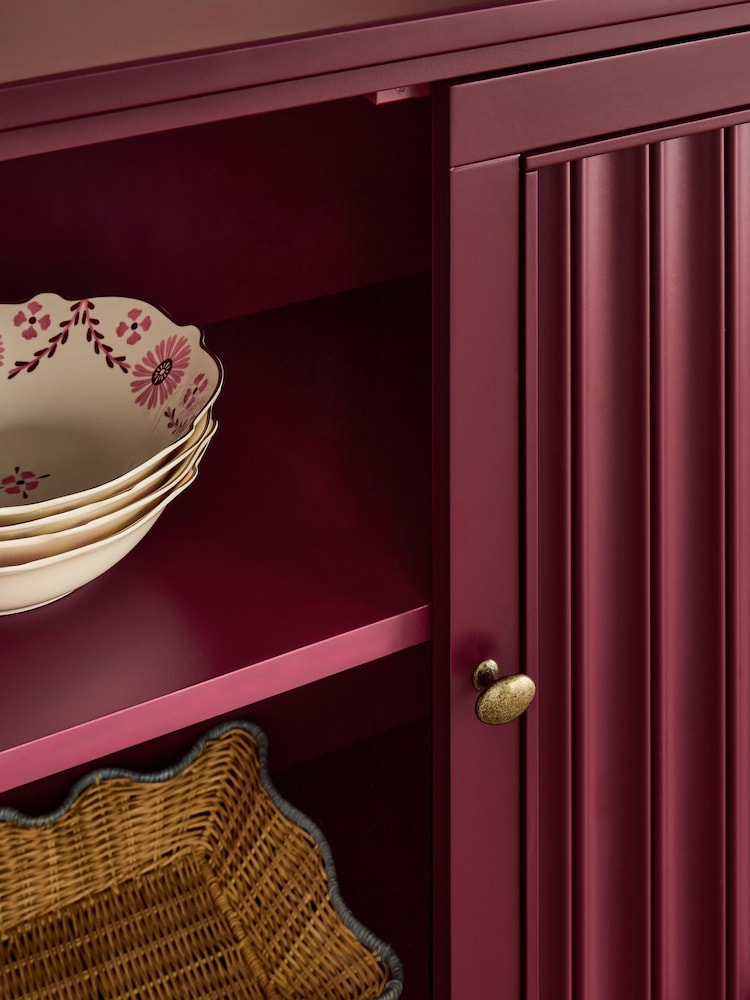 Nina Campbell Burgundy Red Willis Large Sideboard - Image 5 of 5