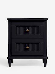 Nina Campbell Black Willis 2 Drawer Wide Bedside Table - Image 4 of 6