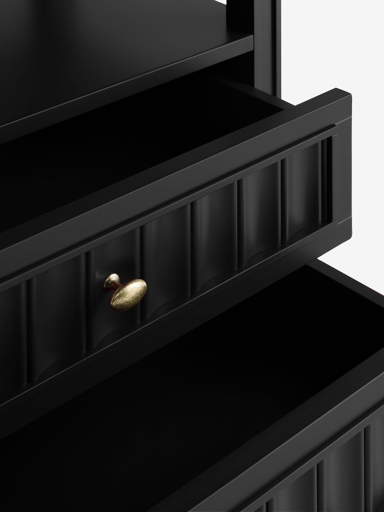 Nina Campbell Black Willis 2 Drawer Wide Bedside Table - Image 7 of 7 Nina Campbell Black Willis 2 Drawer Wide Bedside Table - Image 7 of 7