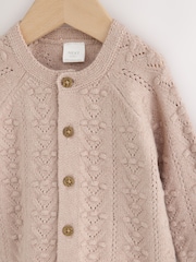 Neutral Stitch Knitted Soft Touch Baby Cardigan - Image 3 of 6
