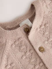 Neutral Stitch Knitted Soft Touch Baby Cardigan - Image 4 of 6