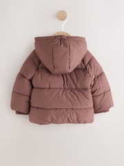 Chocolate Brown Hooded Baby Puffer Jacket - Image 2 of 6