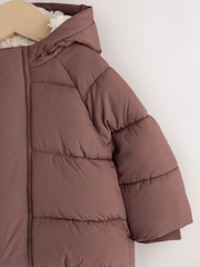 Chocolate Brown Hooded Baby Puffer Jacket - Image 3 of 6