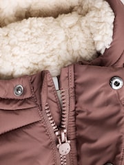 Chocolate Brown Hooded Baby Puffer Jacket - Image 4 of 6