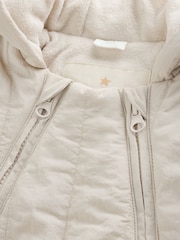 Cream Little One Back Slogan Quilted Nylon Pramsuit - Image 4 of 9