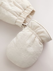 Cream Little One Back Slogan Quilted Nylon Pramsuit - Image 8 of 9