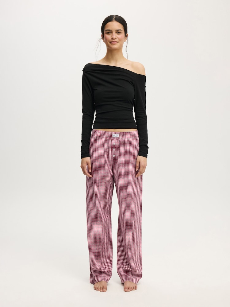 Cotton On Black Dreamy Soft Off The Shoulder Long Sleeve Top - Image 5 of 5