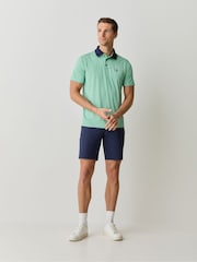 G/Fore Green Herringbone Stripe Tech Jersey Polo Shirt - Image 2 of 6