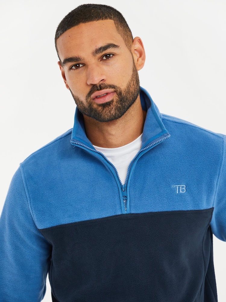 Threadbare Blue Colourblock Quarter Zip Fleeces 2 Pack - Image 5 of 5 Threadbare Blue Colourblock Quarter Zip Fleeces 2 Pack - Image 5 of 5