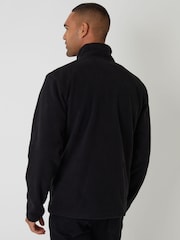 أسود - سويت شيرت مصنوع من الألياف الدقيقة بسحّاب ربع من Threadbare - صورة 2 من 5