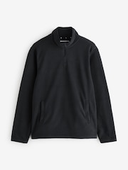 أسود - سويت شيرت مصنوع من الألياف الدقيقة بسحّاب ربع من Threadbare - صورة 5 من 5