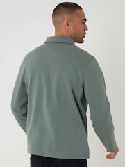 Threadbare Blue Quarter Zip Long Sleeve Polo Sweatshirt - Image 2 of 4