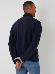 Threadbare Navy Quarter Zip Microfleece Sweatshirt - Image 2 of 5