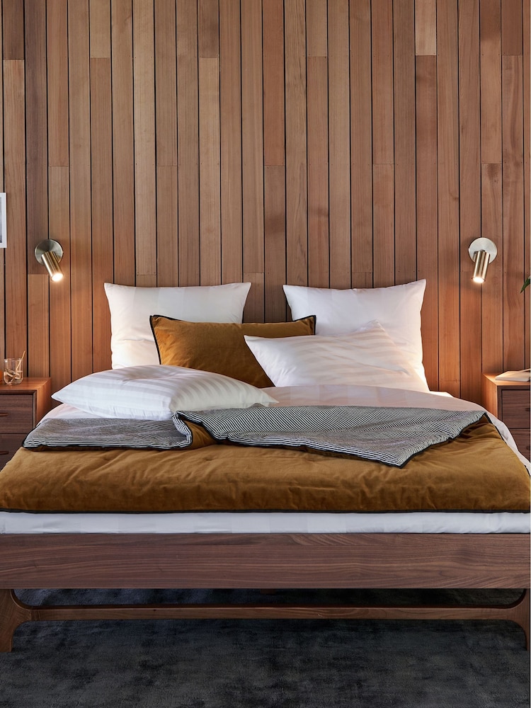 La Redoute Intérieurs Walnut Larsen Vintage Bed with Slats - Image 1 of 5