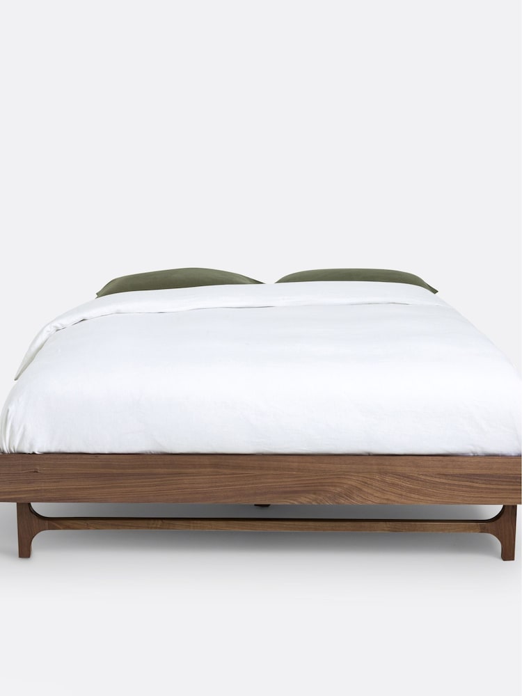 La Redoute Intérieurs Walnut Larsen Vintage Bed with Slats - Image 2 of 5